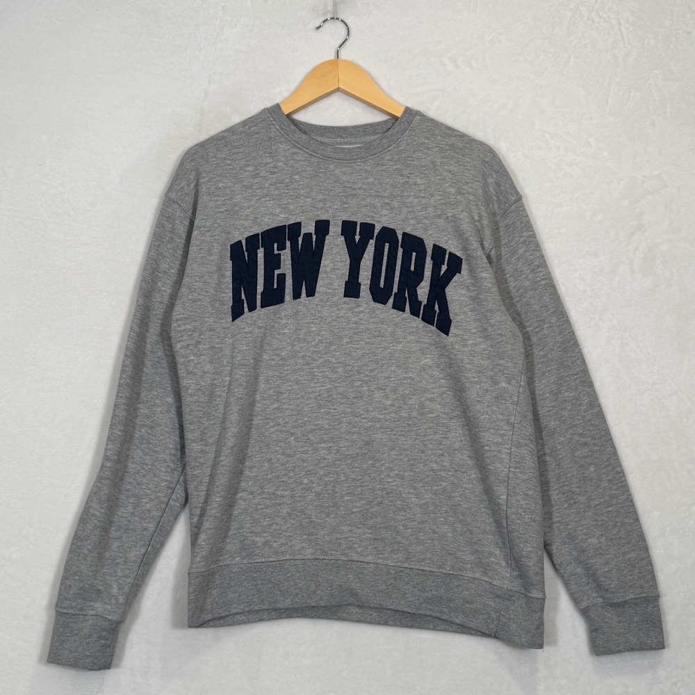 New York Popular Gray Crewneck Sweatshirt Large